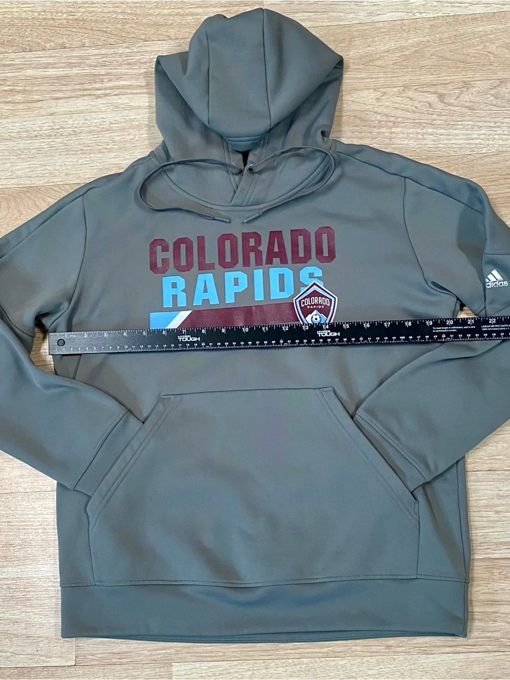 Adidas Colorado Rapids Hoodie Men’s Small Grey MLS Soccer Pullover Sweatshirt